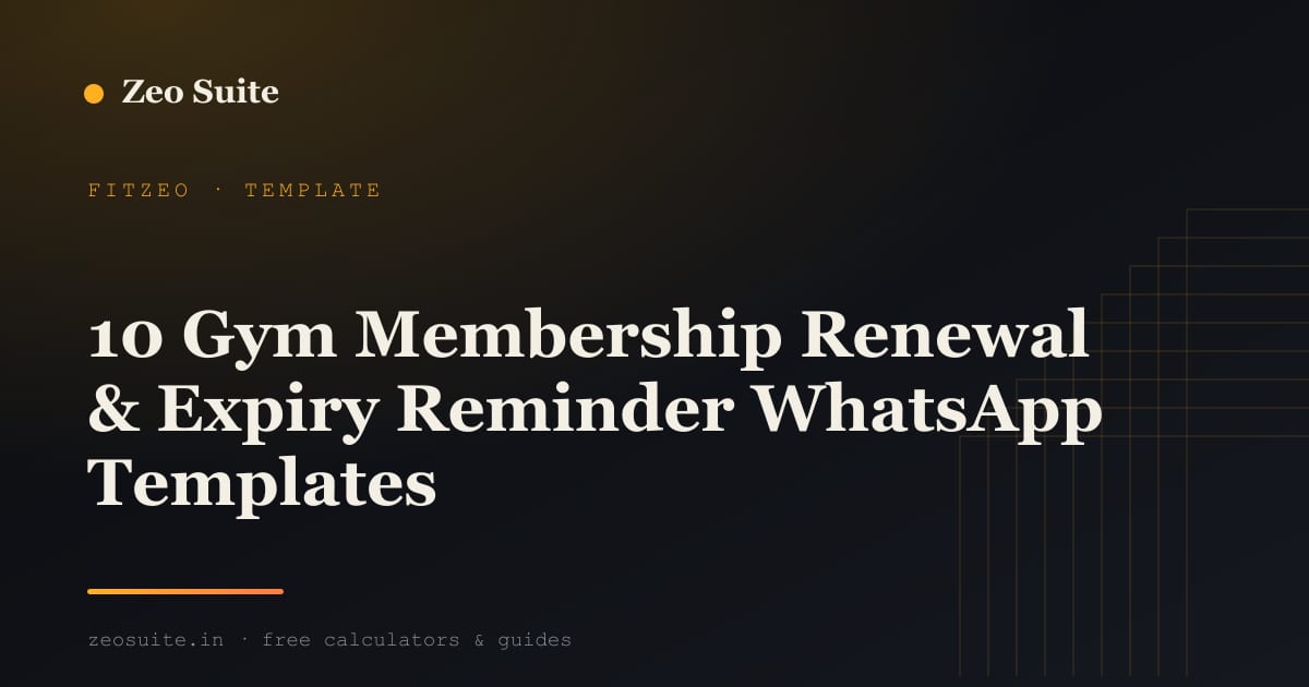 Gym membership renewal and expiry reminder WhatsApp templates — Zeo Suite