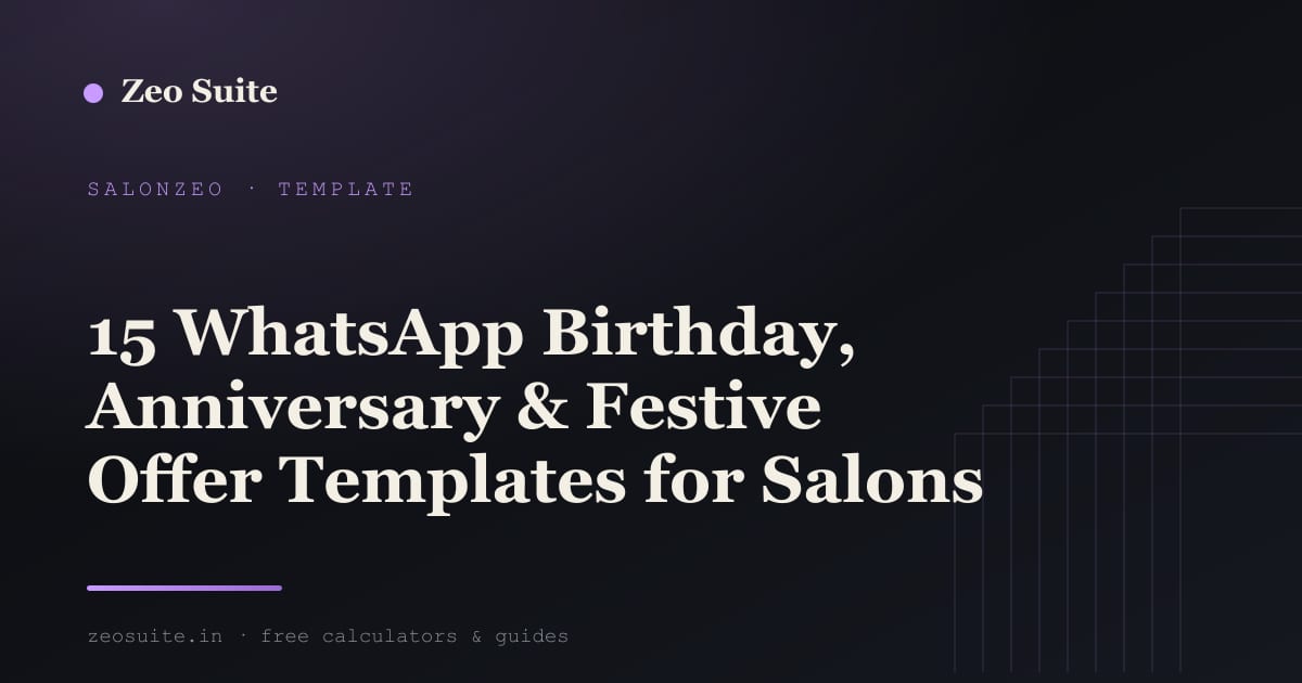 WhatsApp birthday, anniversary and festive offer message templates for salons — Zeo Suite